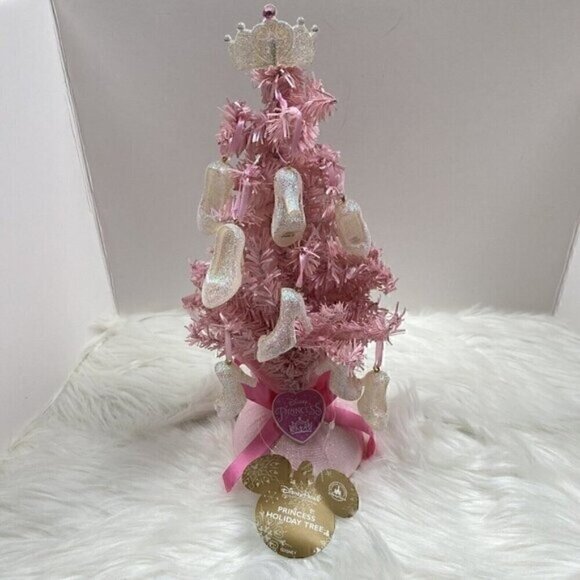 NEW Disney Princess 12" Mini Holiday Christmas Tree Crystal Slipper Ornaments - Picture 1 of 10